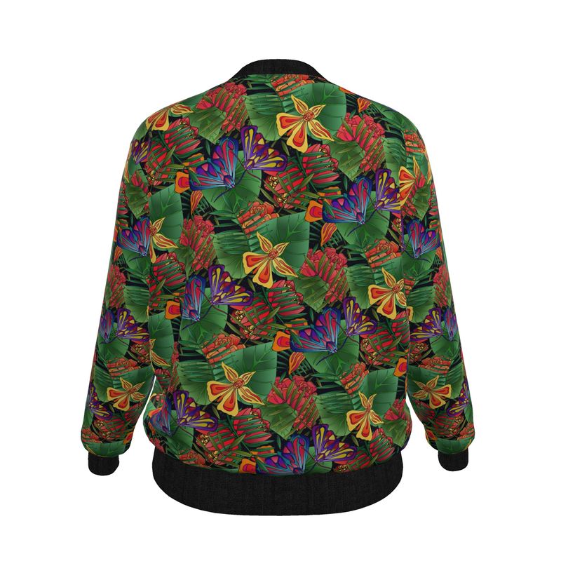 Women’s Bomber Jacket - Jungle Flower