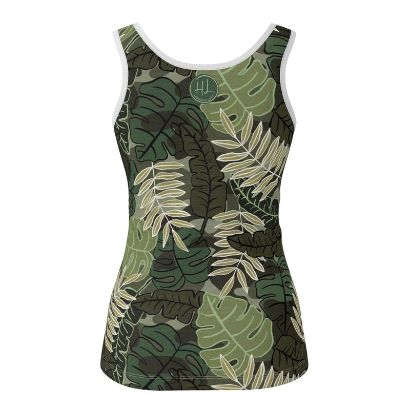 Women's Tank Top - Camo Leaves - Sage Green