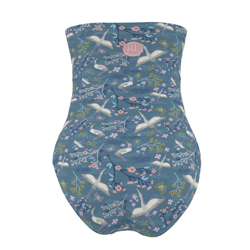 Women's Strapless Swimsuit - White Crane