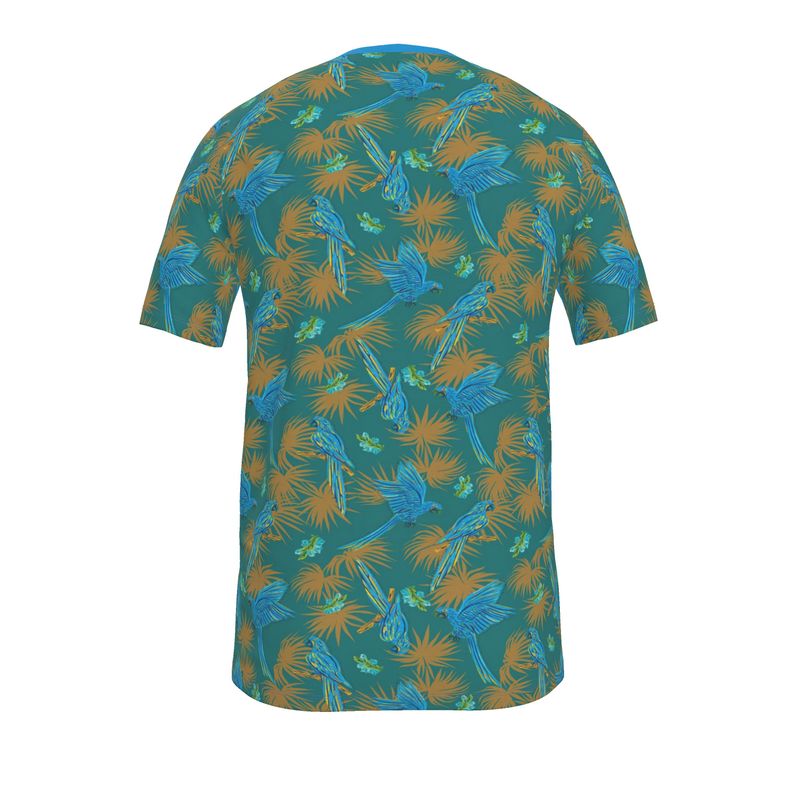 Men's Athletic V-Neck T-Shirt - Tropical Macaw - Tealwing
