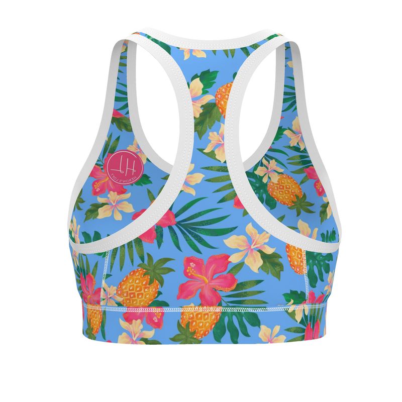 Women's Low Intensity Sports Bra - Pineapple Paradise - Island Breeze