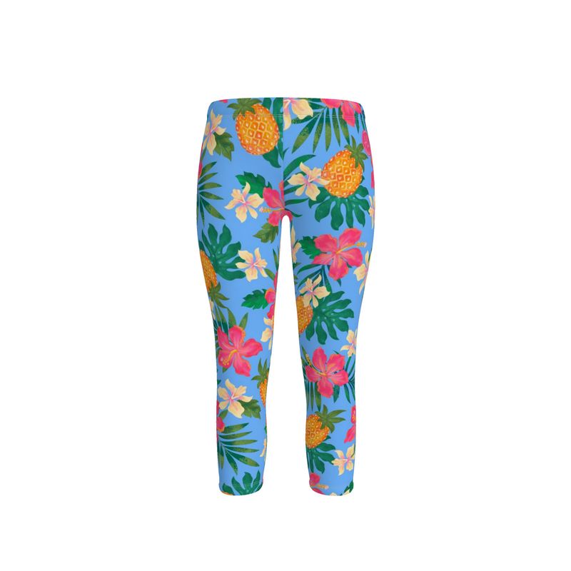 Cosey Leggings Donna Con Stampa Ananas Pastello - Taglia Unica (34-44), Morbidi E Traspiranti