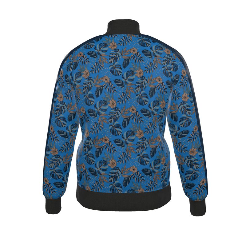 Men's Track Jacket - Midnight Monstera - Azure Blue