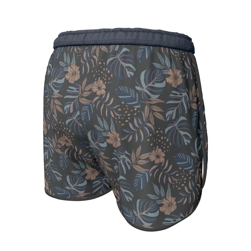 Women's Athletic Shorts - Midnight Monstera