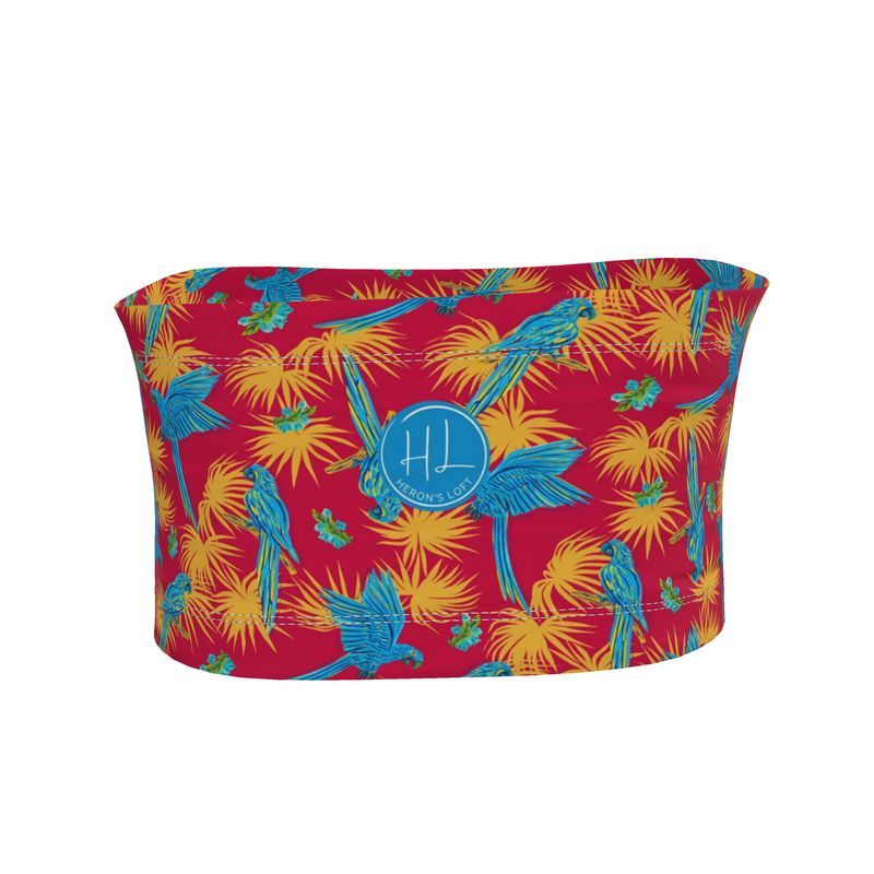 Women's Bandeau - Tropical Macaw - Scarlet Crest