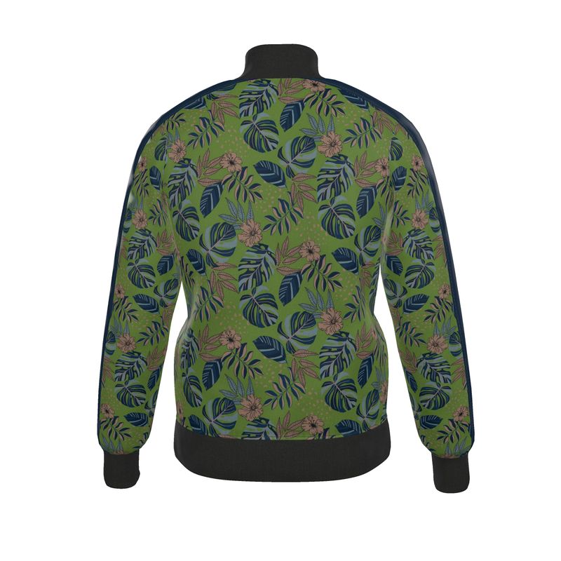 Men's Track Jacket - Midnight Monstera - Olive Velour