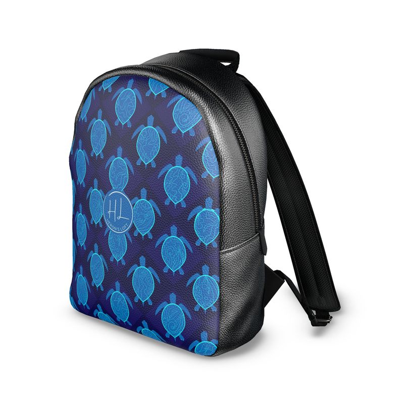 Backpack - Nappa Leather - Topo Turtles - Blue Tide