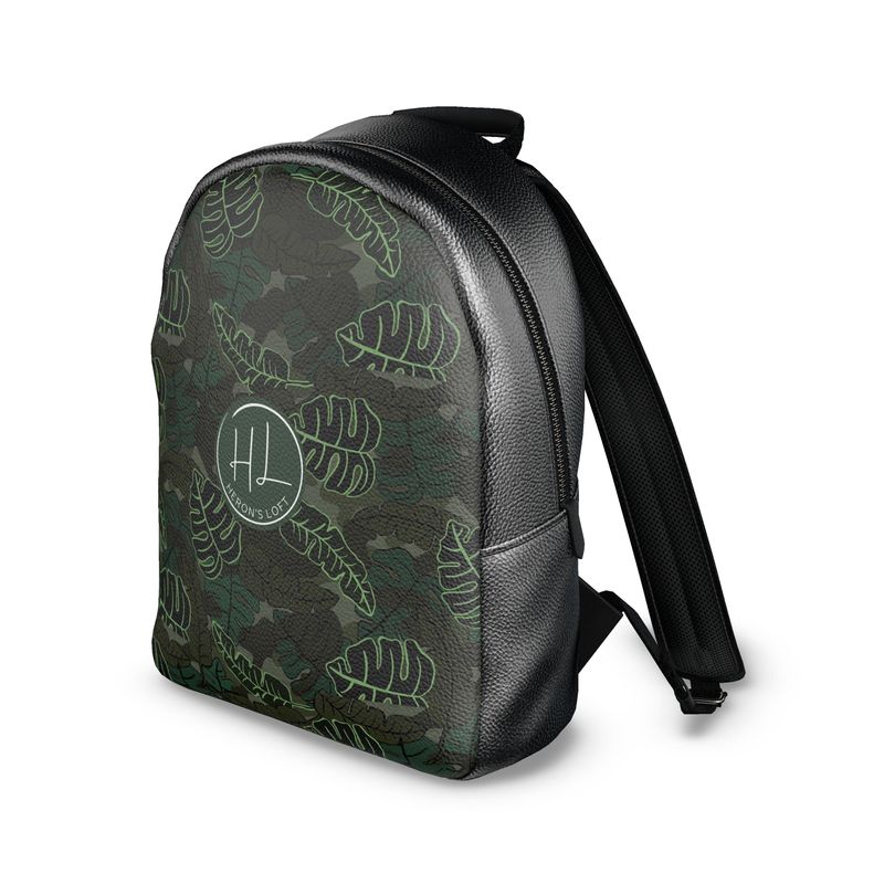 Backpack - Nappa Leather - Camo Leaves - Dark