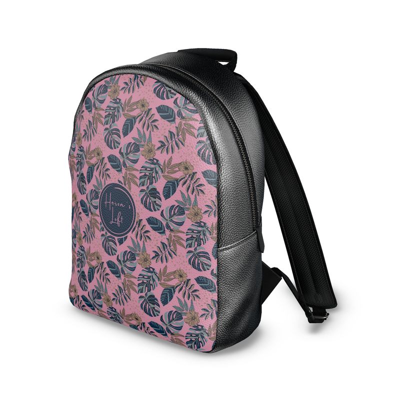 Backpack - Nappa Leather - Midnight Monstera - Lunaria Rose