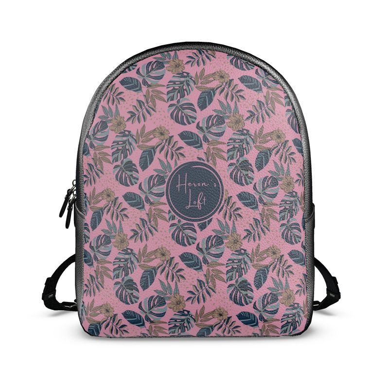 Backpack - Nappa Leather - Midnight Monstera - Lunaria Rose