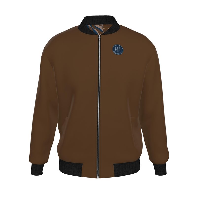 Men's Reversible Bomber Jacket - Midnight Monstera - Roasted Teak