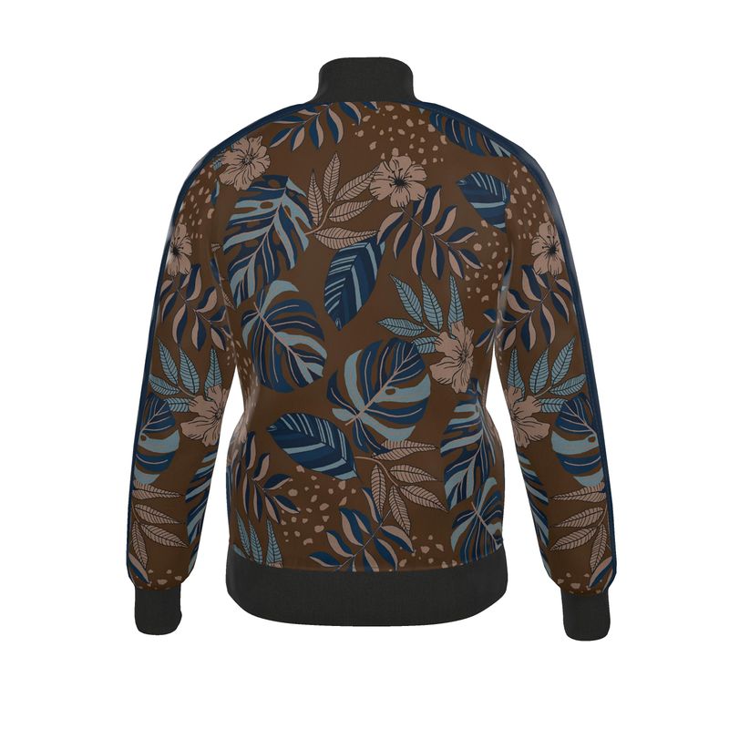 Men's Track Jacket - Midnight Monstera - Roasted Teak