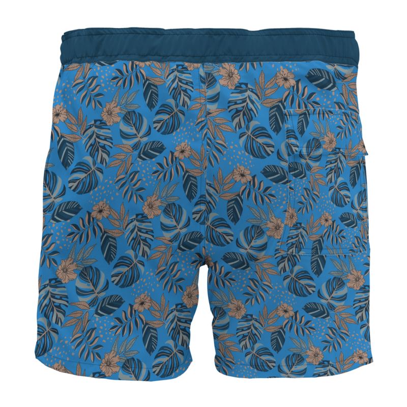 Men's Board Shorts — Midnight Monstera Azure Blue