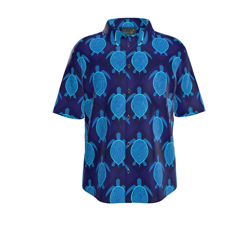 Topo Turtles Cobalt Tide Men’s Button-Up Dress Shirt