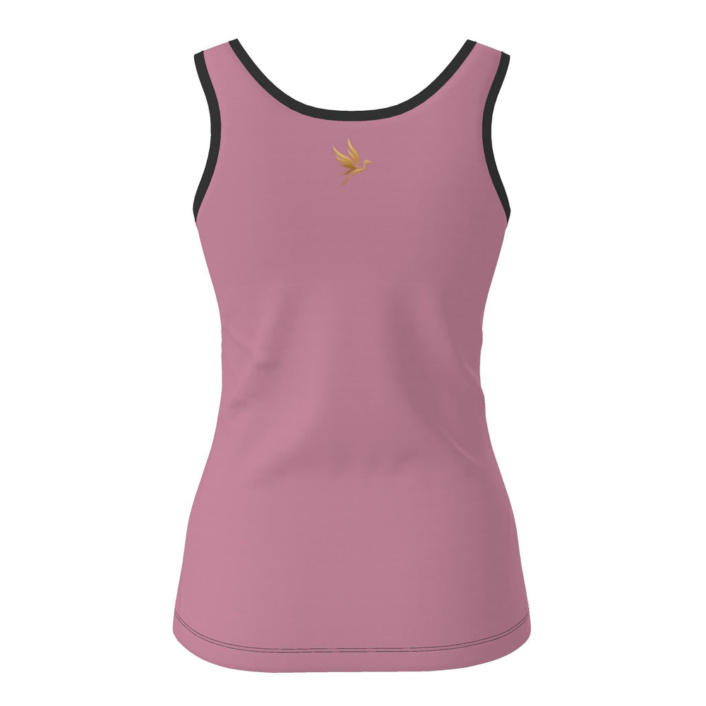 Women's Tank Top — Midnight Monstera — Solid Lunaria Rose