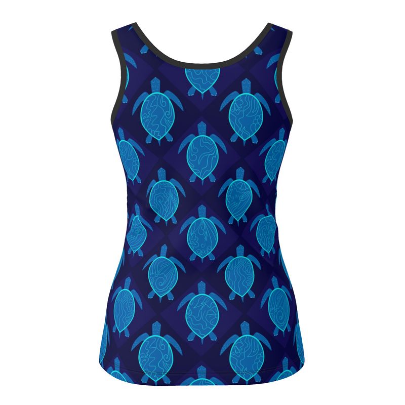 Women's Tank Top — Topo Turtles — Cobalt Tide