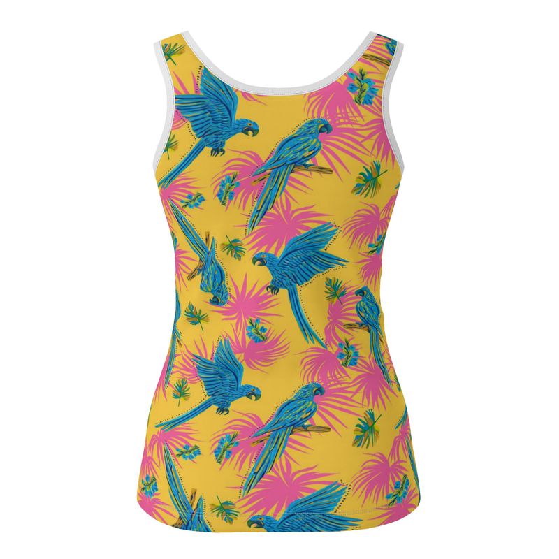 Women's Tank Top — Tropical Macaw — Sunny Fuchsia