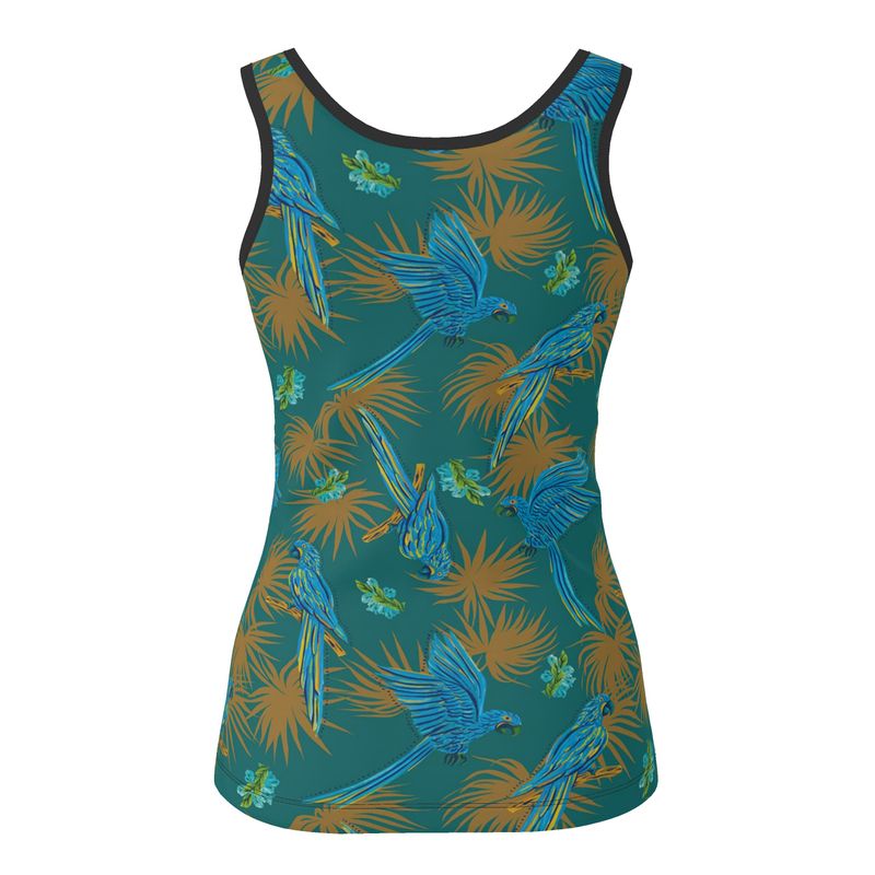 Women's Tank Top — Tropical Macaw — Palm Teal