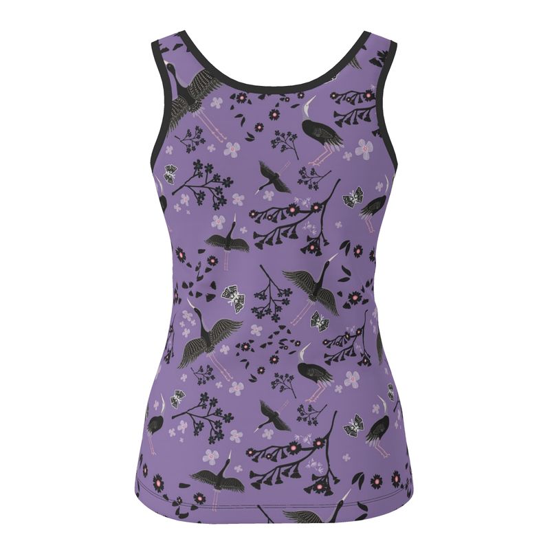 Women's Tank Top — White Crane — Amethyst