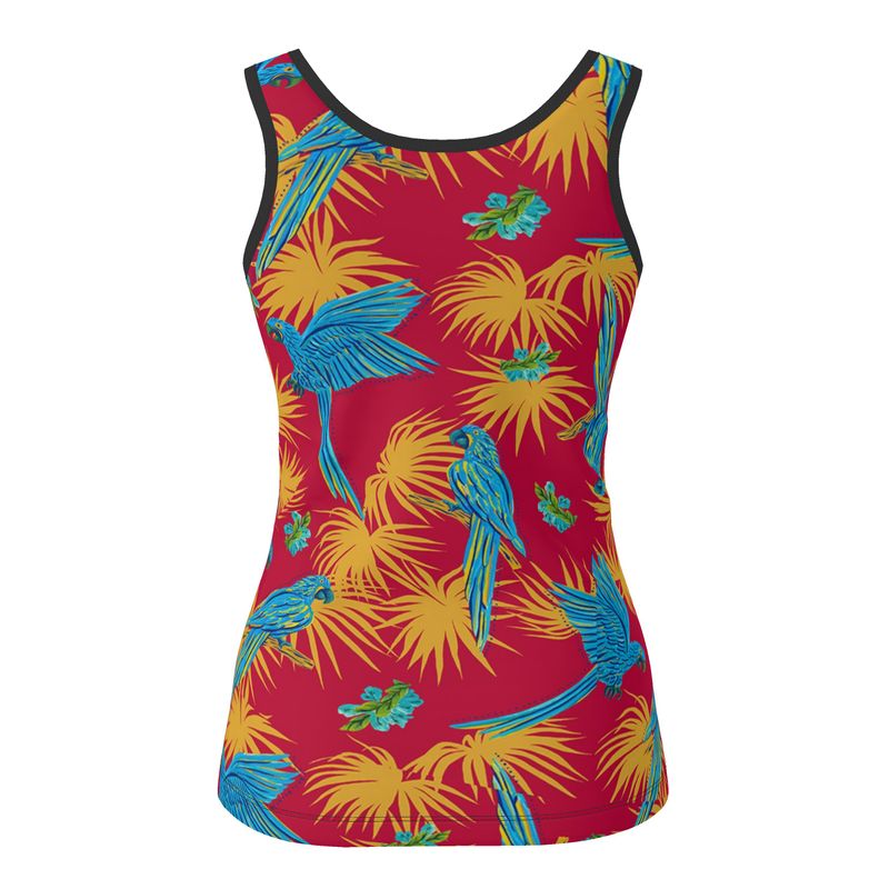 Women's Tank Top — Tropical Macaw — Samba Red