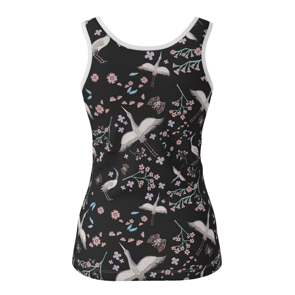 Women's Tank Top — White Crane — Onyx