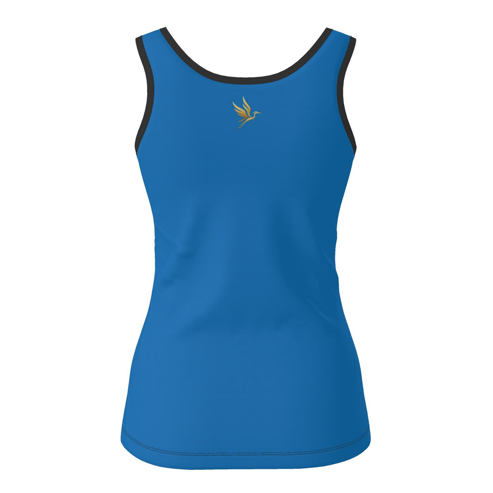 Women's Tank Top — Midnight Monstera — Solid Azure Blue