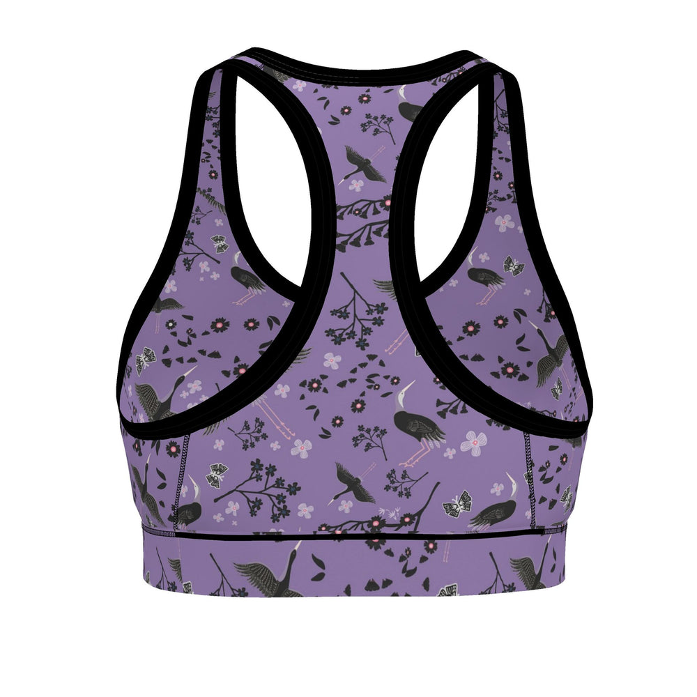 Women's Low Impact Sports Bra — White Crane Amethyst