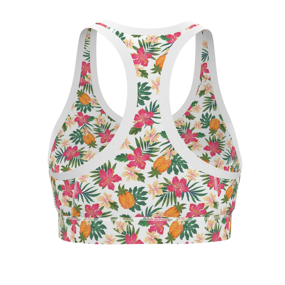 Women's Low Impact Sports Bra — Pineapple Paradise Coral Dreams