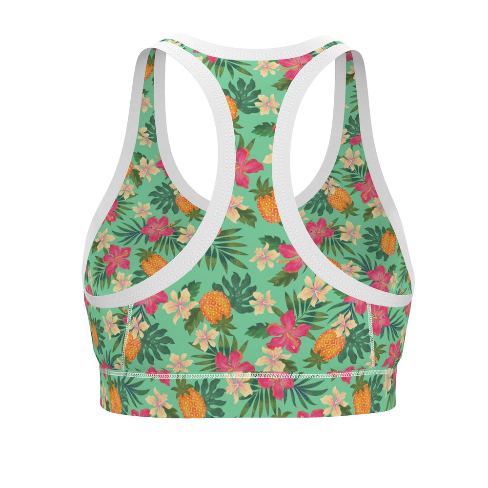 Women's Low Impact Sports Bra — Pineapple Paradise Aloe Mist