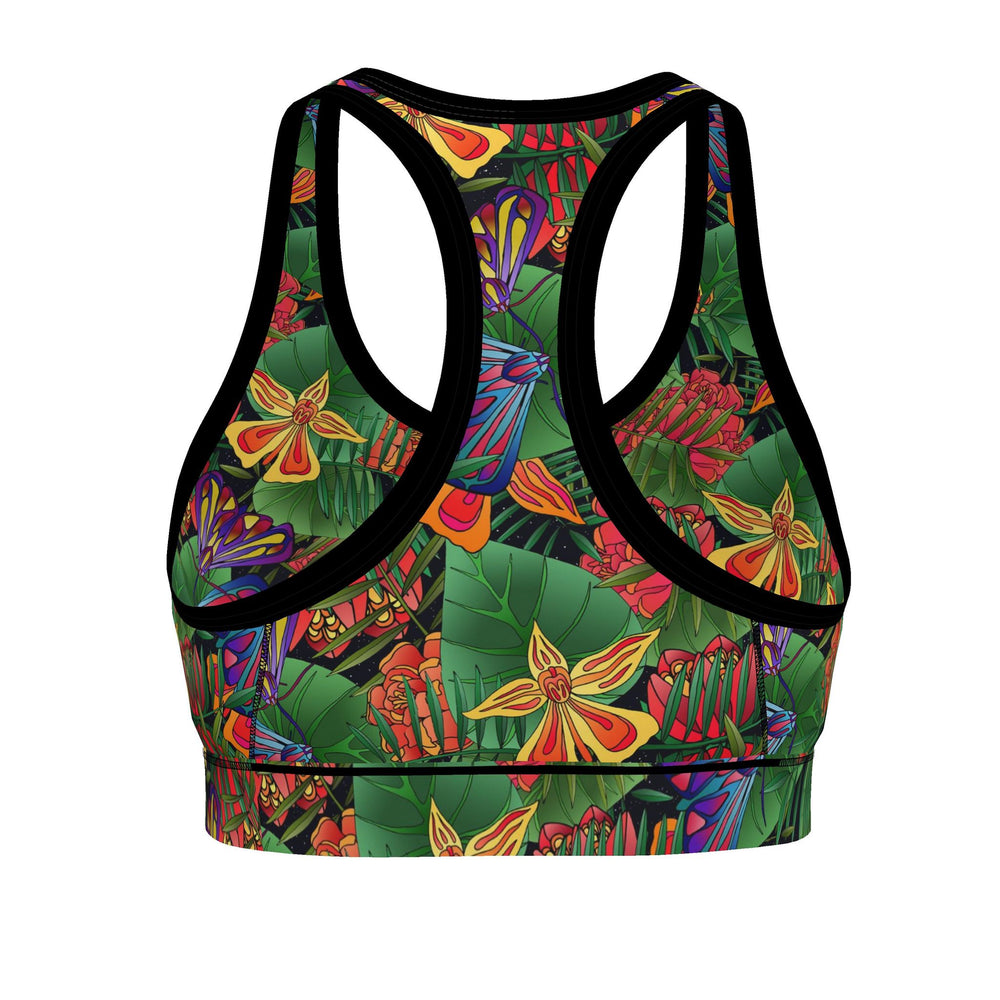Women's Low Impact Sports Bra — Jungle Flower