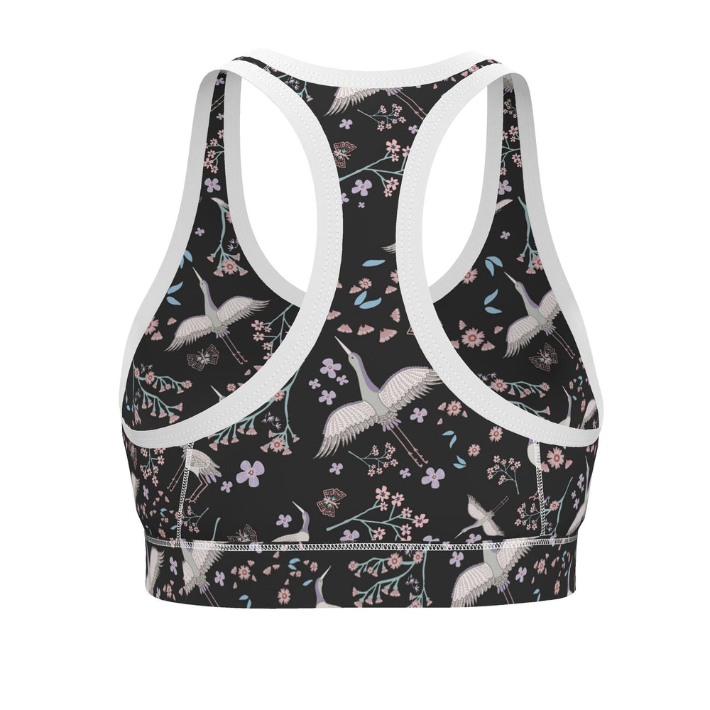 Women's Low Impact Sports Bra — White Crane Onyx