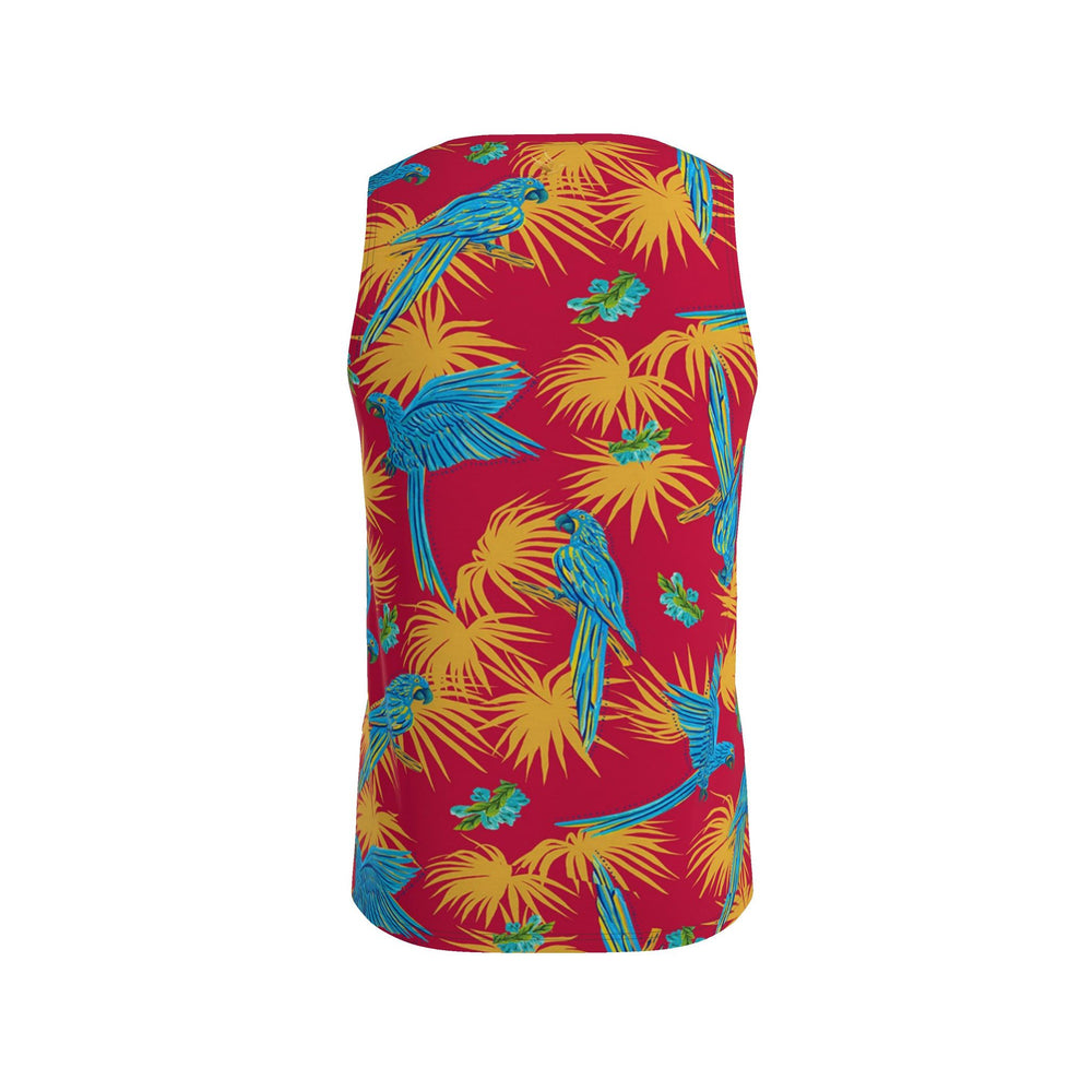 Men's Athletic Hybrid Tank Top — Tropical Macaw Samba Red
