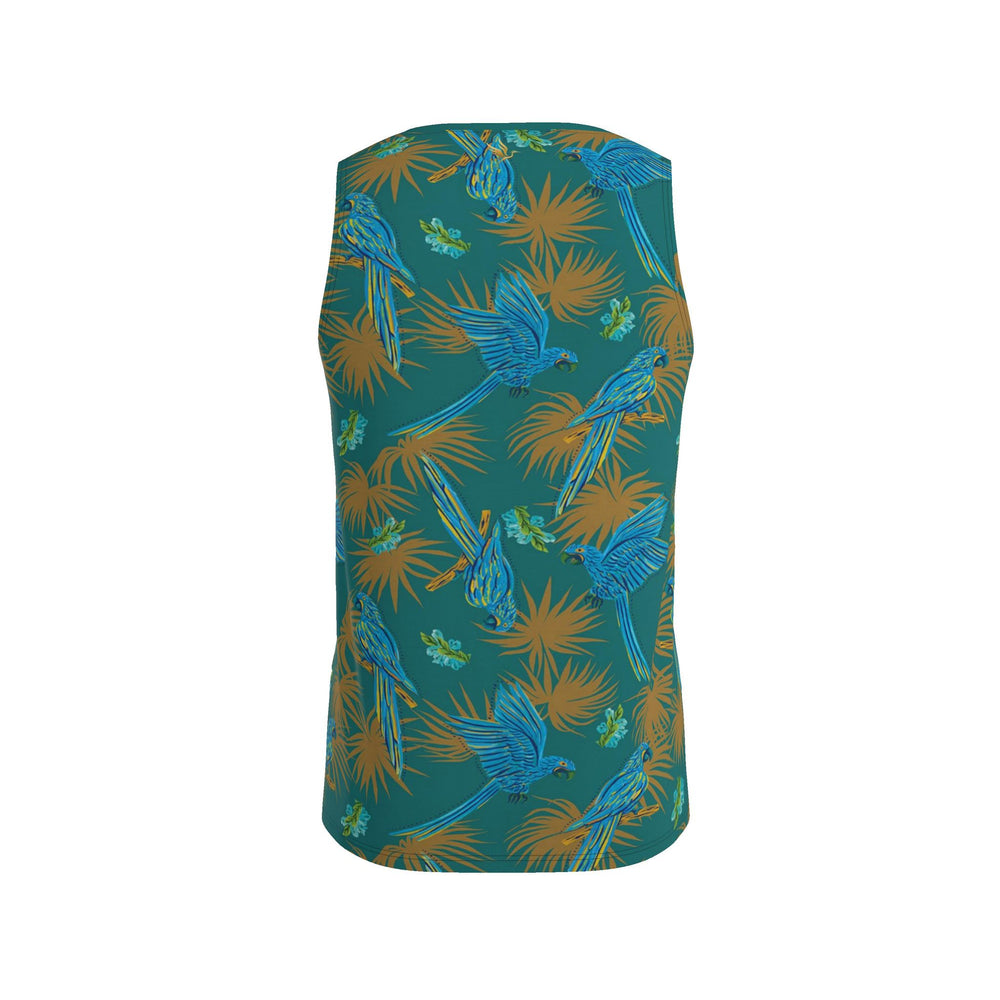 Men’s Athletic Hybrid Tank Top — Tropical Macaw Palm Teal