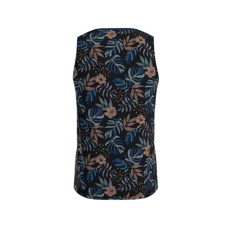 Midnight Monstera Men’s Athletic Hybrid Tank Top
