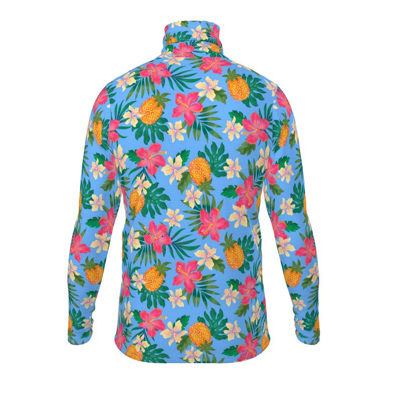 Men’s High-Roll Turtleneck — Pineapple Paradise Island Breeze