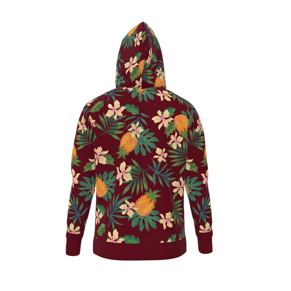 Men's Pullover Hoodie — Pineapple Paradise Burgundy