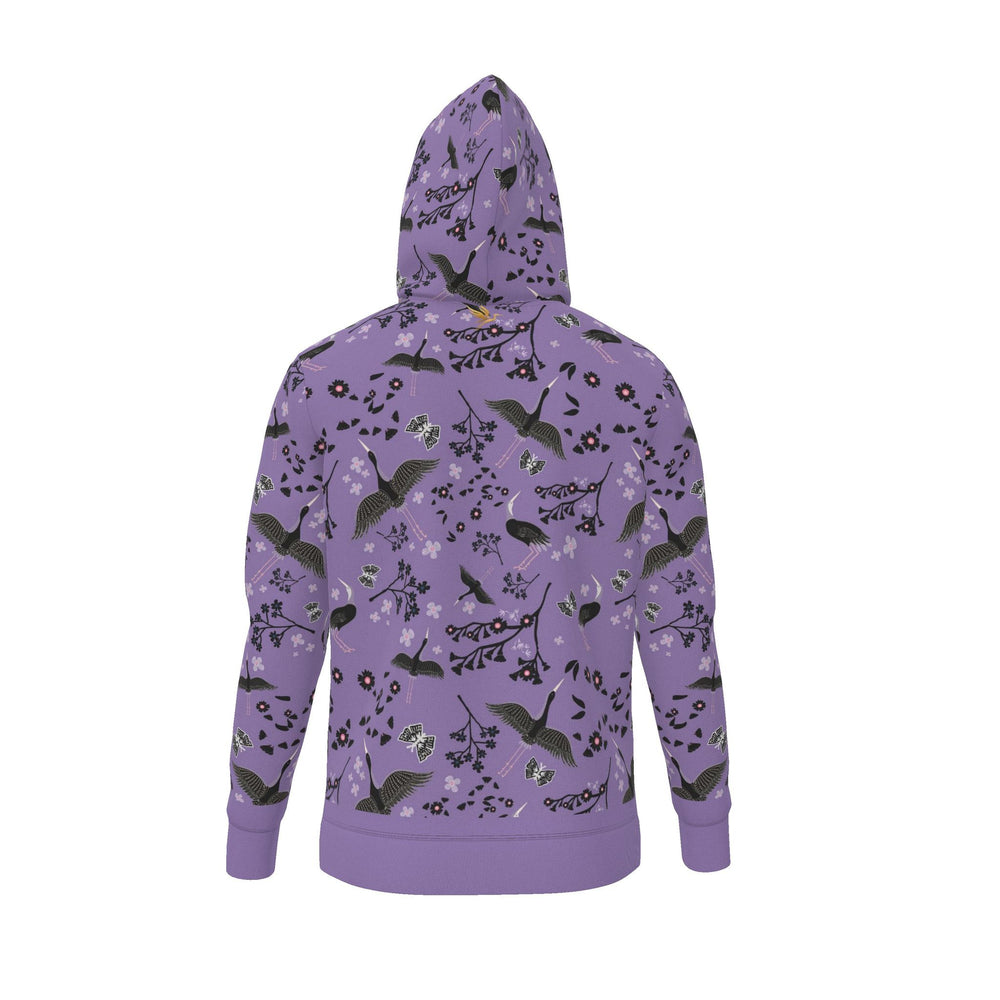 Men's Pullover Hoodie — White Crane Amethyst