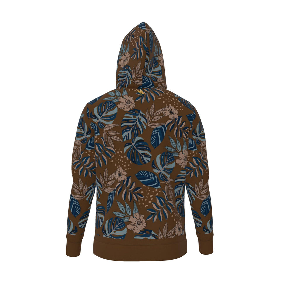 Men's Pullover Hoodie — Midnight Monstera Roasted Teak