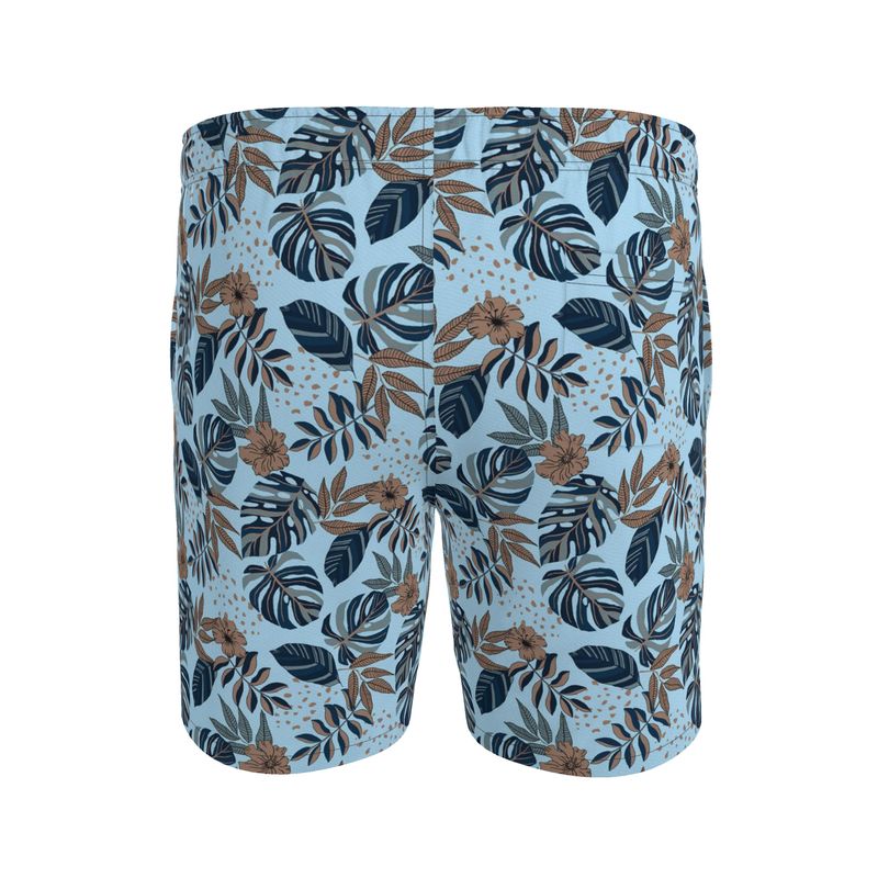 Men's Swim Shorts — Midnight Monstera Bluehaven
