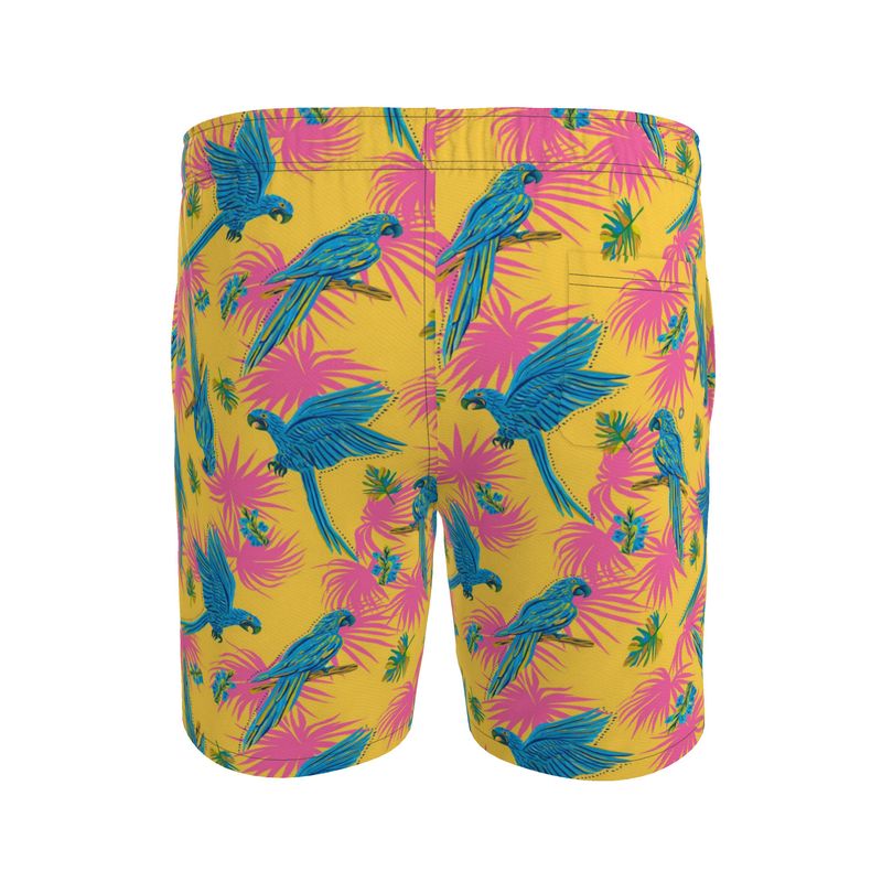 Tropical Macaw Sunny Fuchsia Men's Swim Shorts