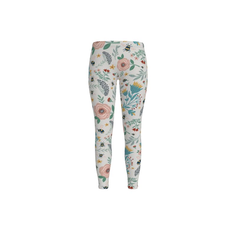 Women’s Mid-Rise Full-Length Leggings - Bee Garden