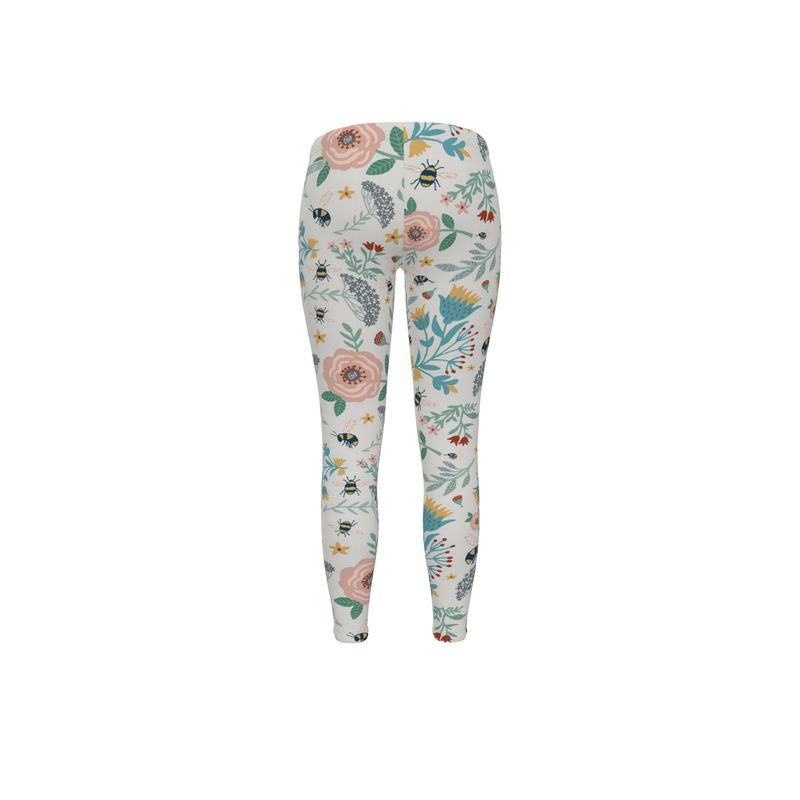 Women’s Mid-Rise Full-Length Leggings - Bee Garden