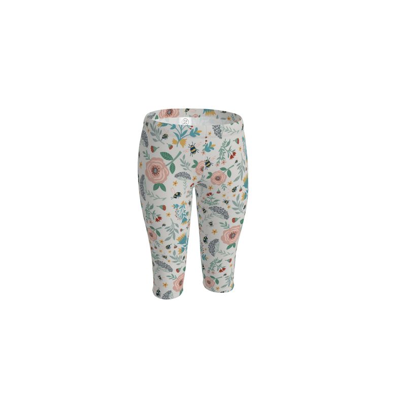 Women’s Mid-Rise ¾ Length Leggings - Bee Garden