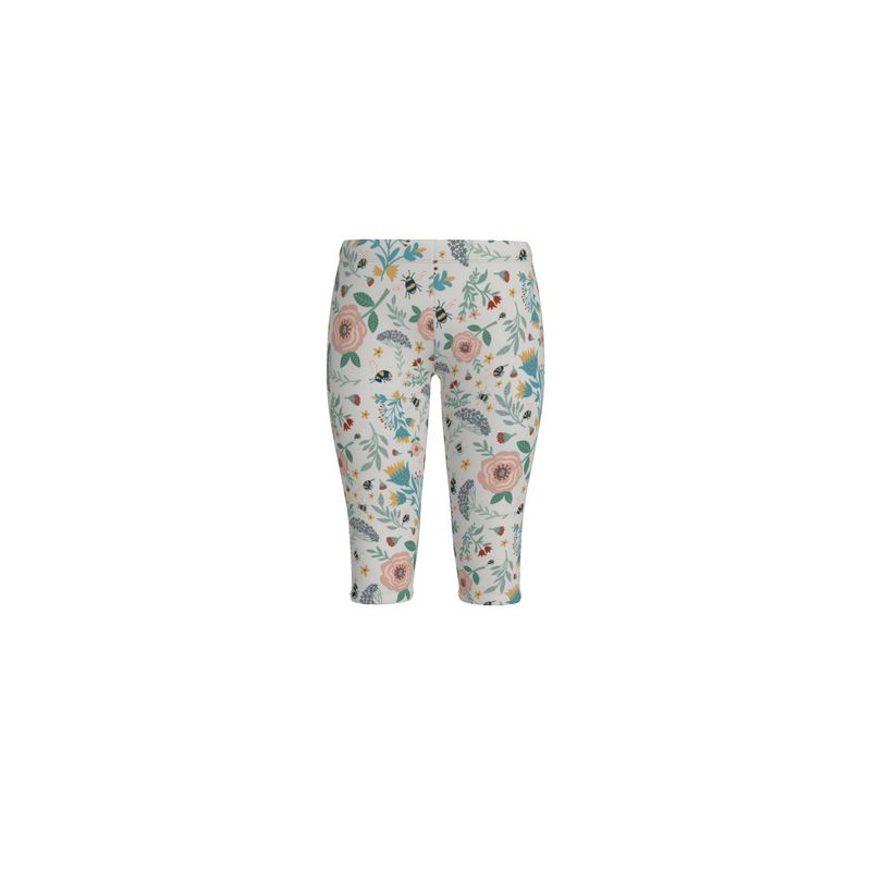 Women’s Mid-Rise ¾ Length Leggings - Bee Garden