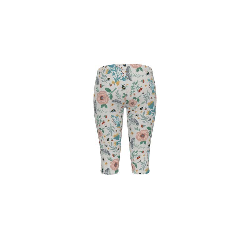 Women’s Mid-Rise ¾ Length Leggings - Bee Garden