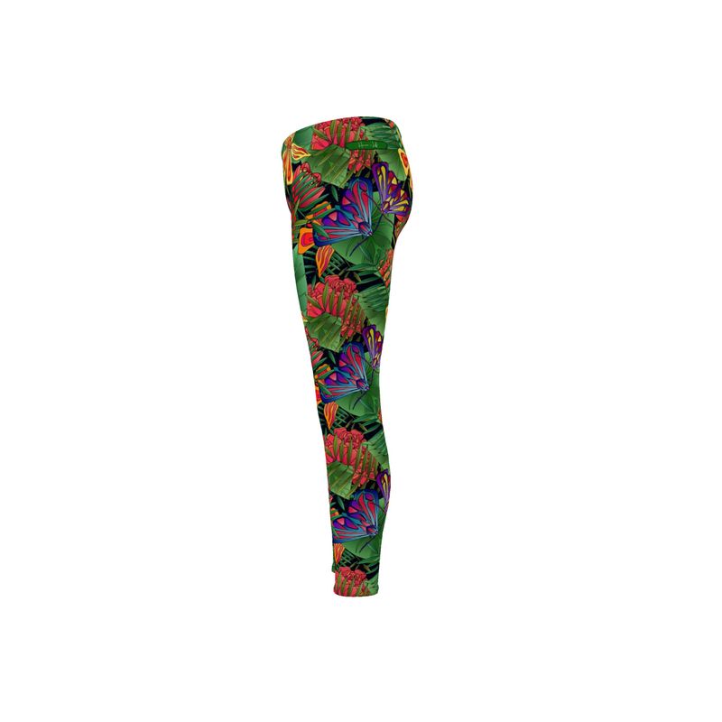 Women’s Mid-Rise Full-Length Leggings - Jungle Flower