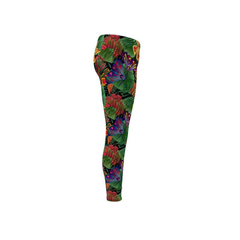 Women’s Mid-Rise Full-Length Leggings - Jungle Flower