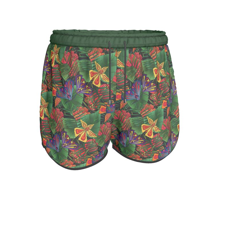 Women’s Athletic Shorts - Jungle Flower