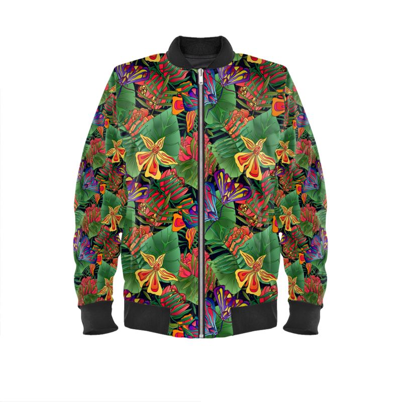 Women’s Bomber Jacket - Jungle Flower