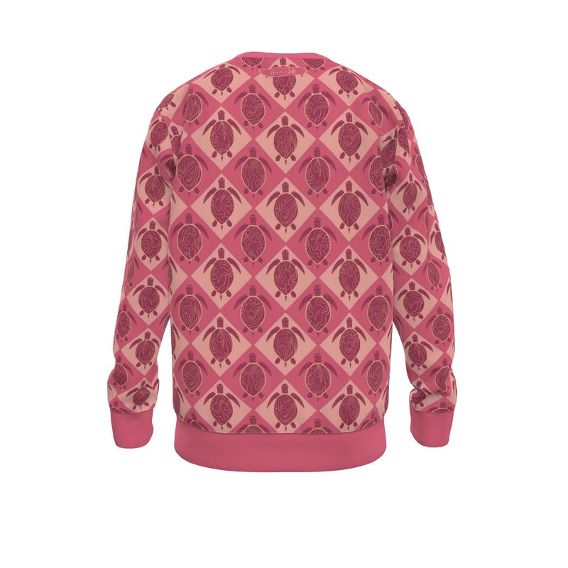 Women’s Lightweight Sweater - Topo Turtles - Pink